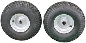 (Set of 2) 15x6.00-6 Tire Wheel Assy .75" Bearing Compatible With Husqvarna/Poulan and Honda