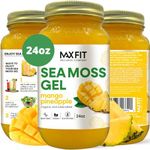 MAX FIT Sea Moss Gel Raw (12 Flavors) 24oz Wildсrafted Gold Sea Moss Gel from Saint Lucia | 92 Vitamins and Minerals | Pure Raw+Non-GMO | Vegan Superfood