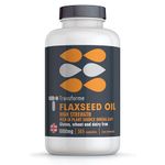 Transforme Flaxseed Oil Capsules 1000mg, Cold Pressed Omega 3 6 9, 365 Softgels, High in Alpha Linolenic, Linoleic & Oleic Acid, 2000mg Serving, Lactose & Gluten Free, 6 Month Supply