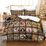 One Piece Duvet Cover 3 Piece Set Anime Bedding Anime Duvet Cover Set Soft Lightweight Microfiber Bedding Set Teenagers Bedding,A-547,Full:79"x90"/200 * 229cm