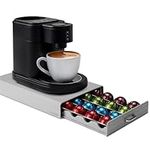 Navaris Coffee Capsule Storage - Compatible with Nespresso Vertuo Pod Holder - Stylish Coffee Capsules Organiser - Extra Coffee Pods Storage Accessories for Coffee Bar - Grey