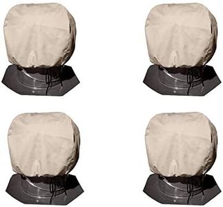 4Pack Turbine Roof Vent Cover Turbine Ventilator Protector Shield 20"x20"inches(51cm51cm) Waterproof Oxford Tarps Adjustable Drawstring Design