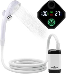 innhom Portable Camping Shower, 6000mAh Rechargeable Camp Shower Pump with LED Display, 2 Mode Electric Portable Shower for Camping, Hiking, Travelling, Washing