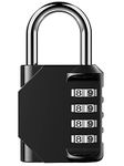 BeskooHome Code Padlock, 4 Digit Outdoor Waterproof Resettable Combination Padlock for School Gym Locker, Shed, Cabinet, Tool Box, Garage, Gate, (1 Pack Black)