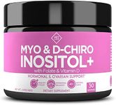 Premium Inositol Supplement - Myo-Inositol and D-Chiro Inositol Powder Plus Folate and Vitamin D - Ideal 40:1 Ratio - Hormone Balance & Healthy Ovarian Support for Women - Vitamin B8-30 Day Supply