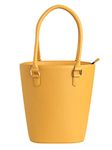 RASHKI BUCKETO - Womens Vegan Leather Tote Bag/Handbag | Day Bag | Beach Bag (Yellow)