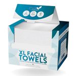 Disposable Facial Towels - XL Compostable Eucalyptus Fiber Towels for Daily Facial Cleansing, Makeup Removal, and More - Unscented Dry Facial Wipes, 50 Count