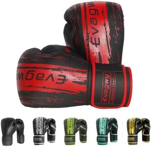EVAGWY Boxing Gloves for Men and Women,Pro Training Sparring,Suitable for Boxing Kickboxing MMA Fighting,Adult Heavy Punching Bag Gloves,Workout Gloves for Boxing,Muay Thai (Red, 10OZ)