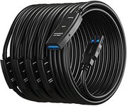 MutecPower 100 Feet Active USB Extension Cable 3.0 Male to Female with 3 Extension chipsets Signal Booster - Repeater Cord 30 Meters / 100 Feet (AC Power Supply Included)