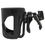 Stroller Cup Holder, 360 Degrees Rotation Bike Cup Holder, Stroller Cup Holder, Large Caliber Designed Cup Holder for Walker, Bike, Wheelchair, Walker, Scooter. (Black)