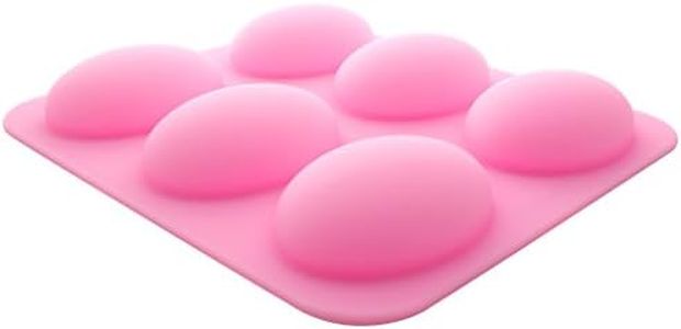 Traytastic! Silicone Oval Soap Mold (6 Cavity) for Pebble Shape Mold for DIY Crafts & Soap Bar Making