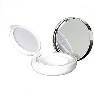 Onwon 15g 0.5oz Empty Luxurious White Silver Edge Portable Air Cushion Puff Box BB Cream Container Dressing Case Powder Box with Air Cushion Sponge Powder Puff and Mirror