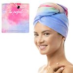 THE PERFECT HAIRCARE Microfiber Hair Drying Towel for Curly Hair - Smooth Microfiber, Ultra-Fine and Untextured - for Fast-Drying, Tangle-Free Hair - (40 in. x 27.5 in (1, Watercolor/Tie Dye)