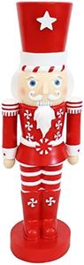 Sunnydaze Alfonso The Noble 36" Christmas Nutcracker Statue with Candy Cane Design