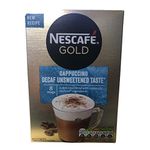 Nescafe Gold Cappuccino Decaf unsweetened Taste Instant Coffee Sachets (8 x 15g), 120g