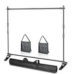 EMART 10 x 8ft/3x2.4m (W X H) Photo Backdrop Banner Stand Heavy Duty - Adjustable Telescopic Tube Trade Show Display Stand for Professional Photography Booth Background Stand Kit