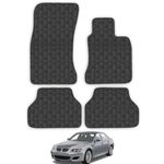 Rubber Car Mats Compatible with BMW 5 Series (2003-2010) [E60] [Auto] Tailored Fit Rubber Floor Mats Set Accessory Black Custom Fit 4 Pieces with Clips - Anti-Slip Backing, Heavy Duty & Waterproof