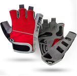 Pure Athlete Fingerless Weight Lifting Gloves - Gym Workout Gloves for Men Women Weightlifting (XL, Black/Red)