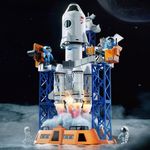 Herenear Rocket Toy for Children, Space Shuttle Rocket with Rocket Launcher and Projection Lamp, Aviation and Space Construction Kit for Children 3+ Years, Space Toy Gift for Boys Girls