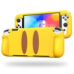 KENOBEE Cute Case for Nintendo Switch OLED 2021 Release, Soft Silicone Shockproof Anti-Scratch Protective Cover with Ergonomic Grip Design, Accessories for Switch OLED, Yellow,