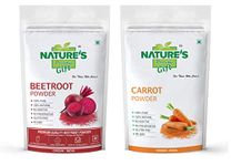 NATURE`S GIFT - FOR THOSE WHO CARE`S Beetroot and Carrot Powder, 200 g Each Combo Pack