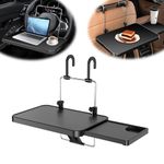 Multi-function Car Steering Wheel Table - Car Table for Laptop, Car Tray Table for Kids, Car Travel Accessories for Long Trips, Vehicle Seat Backseat Headrest Table Desk for Food Drink Cup Holder