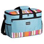 B.PRIME Large 20 litres Insulated Cool Bag - 36 x 26 x 22 cm - Lunch Cooler Bag - Insulated Lunch Bag - Blue