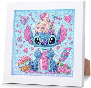 Juego de Diamond Painting 5D para niños, pintura de diamante DIY con marco, pintura de diamante de dibujos animados, adecuada para niños, niñas y niños, regalos de cumpleaños y decoración del hogar