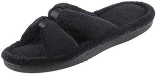 isotoner Women's Open-Toe Slide, Black, Numeric_8_Point_5 9