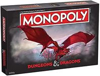 Winning Moves Dungeons and Dragons Monopoly Board Game, Play with monsters such as Beholder, Storm Giant and Demogorgon, Advance to Death Knight, Red Dragon and Lich, 2-6 player game for ages 12 plus