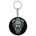 YuBingo The Armor of Viking Designer Printed Keychain (One-Side Print on MDF Wood, 5 Cm Diameter, Round)