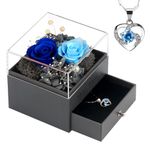 SHOKUTO Preserved Rose,Birthday Gifts for Women Mom Girlfriend,Gifts for Mom Grandma Wife Daughter Sister,Jewelry Boxes with Necklace