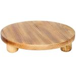 Cabilock Wooden Plant Stool Potted Plant Stand Round Pot Flower Riser Holder for Indoor Outdoor Display