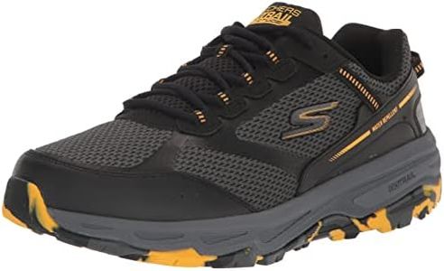 Skechers Men's GOrun Altitude - Trail Running Walking Hiking Shoe with Air Cooled Foam, Black/Yellow, 8.5 US