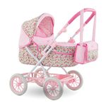 Corolle Mon Grand Poupon Carriage Stroller - Adjustable Handle, Folding Design, for 14", 17" & 20" Baby Dolls