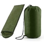 BRAVIK 4 Season Sleeping Bag Waterproof Outdoor Camping & Hiking Ultra Light Fluffy Sleeping Bag with Compression Bag for Outdoor Traveling Hiking,Comfort Temperature: 10℃~15℃ (Green)