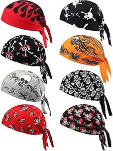 Foaincore 8 Pack Do Rag Skull Caps for Men Sweat Wicking Doo Rags Cooling Helmet Liner Cycling Motorcycle Bandana, Multicoloured, One Size