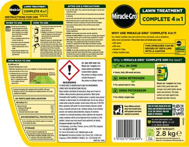 Miracle-Gro 4-in-1 Lawn Treatment – Weed, Feed & Moss Control