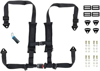4 Point Harness with 2 Inch Padding with Quick Auto buckle | Adjustable for kids and adults (Both Mounting Styles Included) | UTV Harness | Comfortable Padding (All Black with Override Clip)
