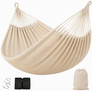 LNWQSQR Hammocks for Outside,Bohemian 2hammock,Rope Hammock,Suitable,Yard, Beach, Backyard,Garden (Off-White, X-Large)