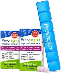Prevagen Improves Memory - Extra Strength 20mg, 30 Chewables |Mixed Berry-2 Pack| with Apoaequorin & Vitamin D & Prevagen 7-Day Pill Minder | Brain Supplement for Better Brain Health