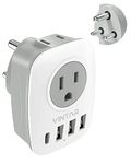 Canada to India Plug Adapter,VINTAR India Travel Plug Adapter with 1 USB C,2 American Outlets and 3 USB Ports,6 in 1 International Power Adapter for USA to India,Bangladesh,Maldives,Pakistan(Type D)