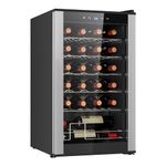 Koolatron 24 Bottle Wine Cooler Black Compressor Wine Fridge | 2.4 cu ft (68 L) Freestanding Wine Cellar | Red White & Sparkling Wine Storage | UV-Blocking Glass | Home Bar Kitchen Apartment Condo