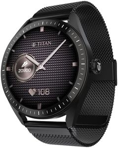 Titan Crest 2.0 Smart Watch for Man & Women, 1.43" AMOLED Display, Mesh Metal Strap, BT Calling, Tailored Activity Tracker, 100+ Sports Modes, Fast Charging, Smart Watch for Men Latest & Women (Black)
