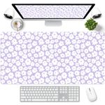 Idocolors Kawaii Purple Flower Extended Gaming Mouse Pad Large, 31.5"X15.7" Big Mouse Pad with Non-Slip Base Long Computer Keyboard Mouse Mat for Home Office Work