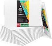 Arteza 20 x 25 cm (8"x10") Blank Canvas Board Panels, Bulk Pack of 14, Primed, 100% Cotton for Acrylic Painting, Oil Paint & Wet Art Media, Canvases for Artist, Hobby Painters & Beginners