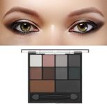 Fychuo Smokey Eyeshadow Palette Black Eyeshadow Grey Eye Shadow Pallets for Women Brown Eyeshadow Palette 10 Colours Matte Eyeshadow Waterproof Nude Eye Makeup with Brush