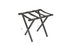 Mabel Home Metal Foldable Luggage Rack, Suitcase Stand with Nylon Straps, 5 Models & 3 Colour, For Hotel, Bedroom, Guest Room, Closet (400 Black)