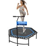 SereneLife Fitness Exercise Rebounder Mini Trampoline - 48" Inch Jump Exercise Equipment with adjustable Handle, for Adults - Ultimate indoor/outdoor workout training