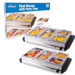 EHOMEA2Z Food Warmers for Parties 2 Pack,Buffet Servers and Warmers,Warming Trays for Buffets, Food Warmer,Chafing Dish (2x7.5Quart)